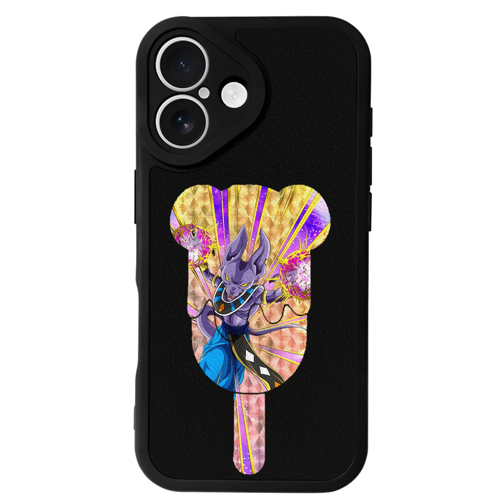 ドラゴンボール グッズ ビルス - IPhone 16シリーズ対応 ・ シリコンスマホケース ・ レザー調 ・ 高精度フィット ・ 耐衝撃 ・ ワイヤレス充電対応 ・ 精密カット